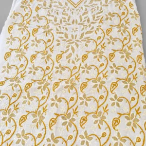 Chikankari Cotton Kurta Piece With Applique Work