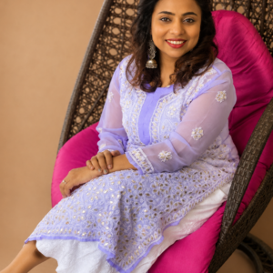 Purple Chikankari Kurta With Gotapatti