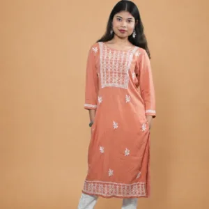 Chikankari Modal Kurta Size S