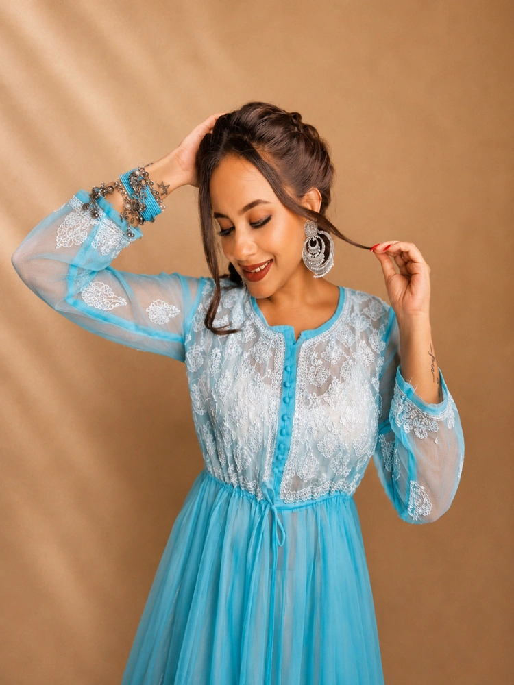 Chikankari Closet Peplum Kurti