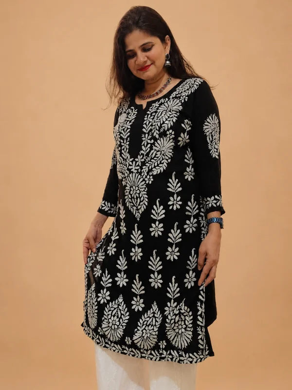 Black Chikankari Modal Kurta