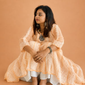 Chikankari Anarkali With Hand Embroidery