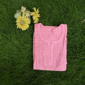 Coral Kota Doria Chikankari Kurta