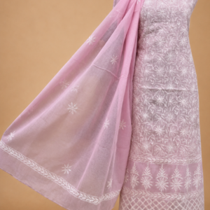 Kota Doria Cotton Chikankari Hand Embroidered Suit