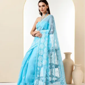 Chikankari Saree With Hand Embroidery