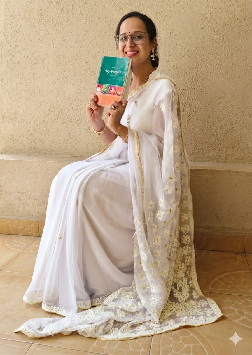 White Chikankari Hand Embroidery Saree with Gotapatti