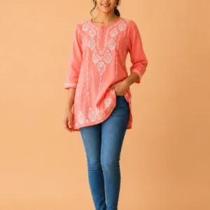 Chikankari Modal Short Kurti